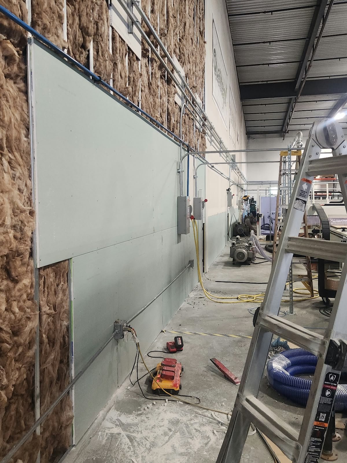 Commercial renovation with construction equipment