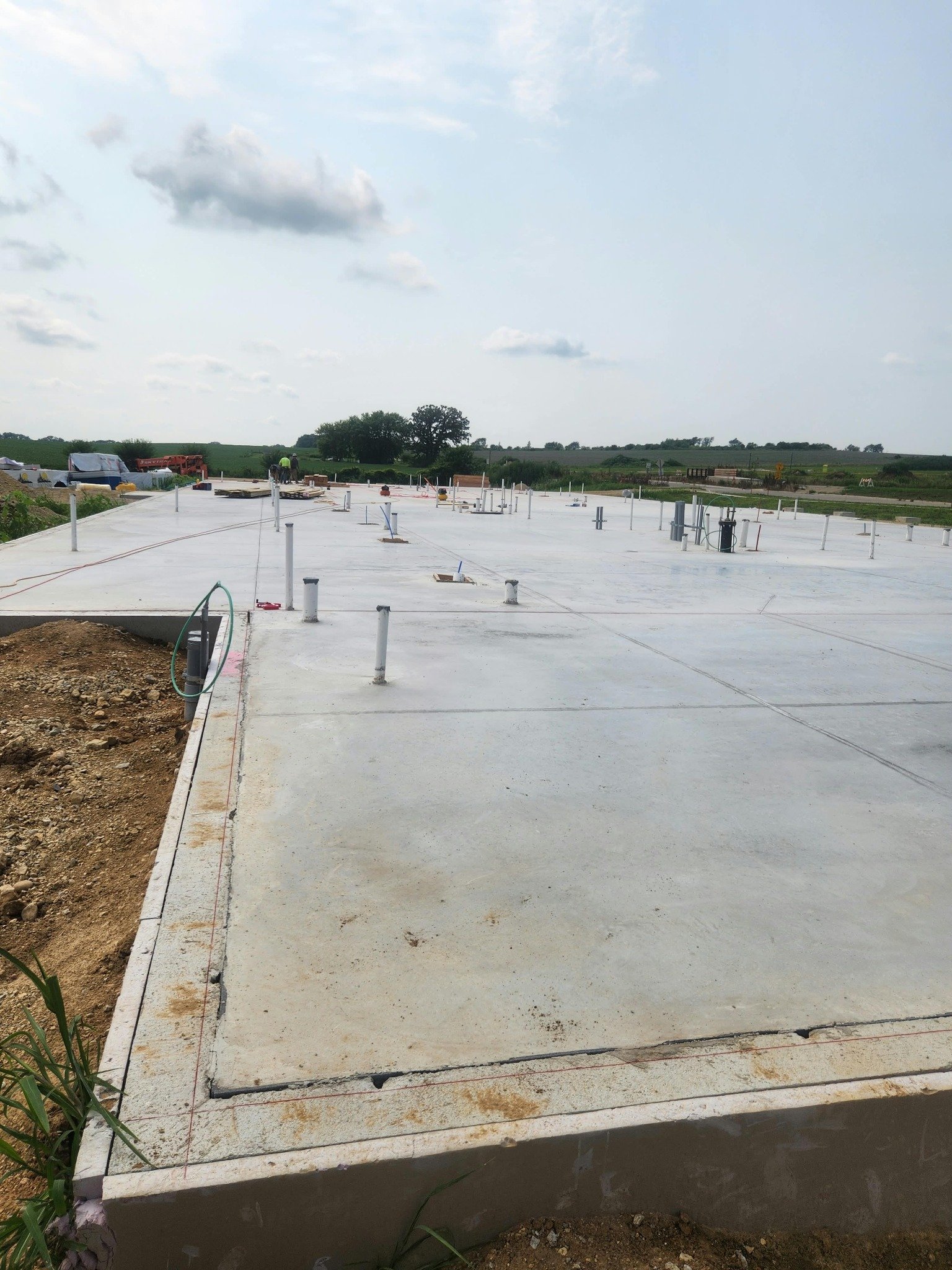 Concrete foundation for a new construction project